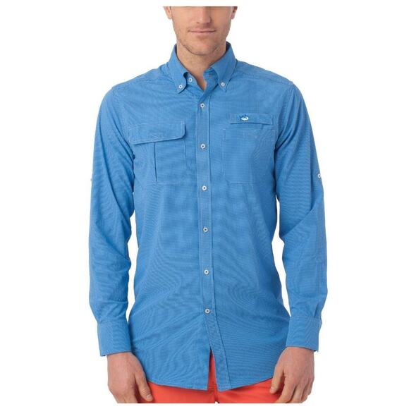 NEW! SOUTHERN TIDE Marlin Check Fishing Shirt in Royal Blue - Small - Picture 1 of 12